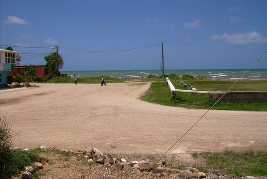 Blick von der Veranda auf den Strand