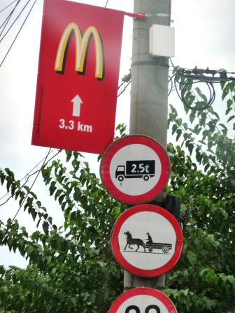 ... Einfahrt nach Bukarest...gut reisen wir nicht mit Eselwagen...