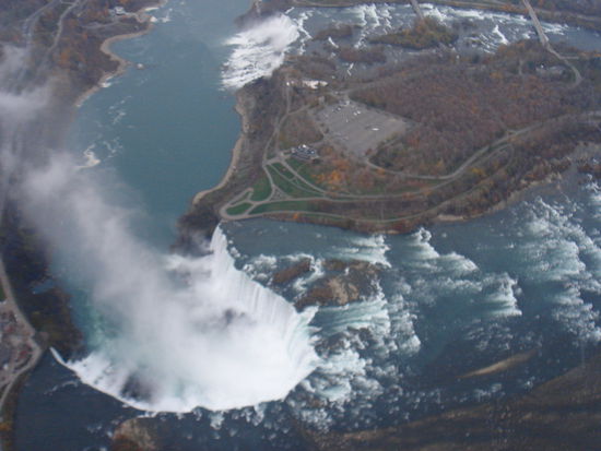 Links unten die Horseshoe Falls,rechts oben die amerikanischen Faelle