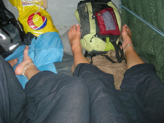 Blick nach unten in unsere Sleeper-kanbine 