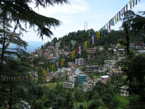 Blick auf Mc Leod Ganj...wunderschoen!