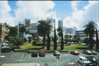 Blick vom Hafen auf Auckland.