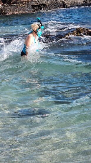 Sieht man auf den Bildern kaum: gefährliche Brandung!