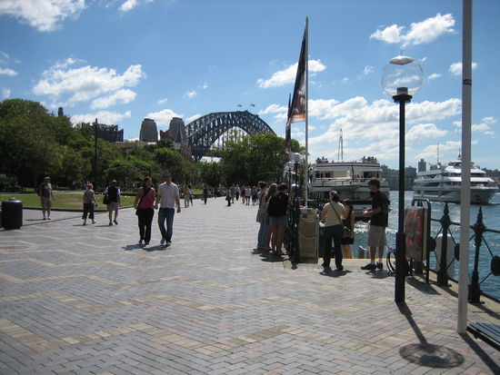 Unser erster Blick auf die Habour Bridge