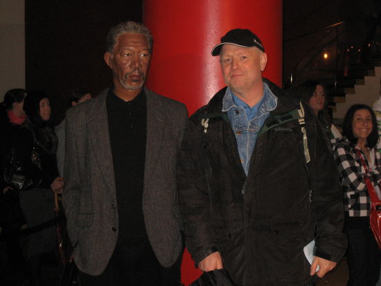 Morgan Freeman aus Hollywood (in Wachs!) neben Thomas aus Münster (in echt!)