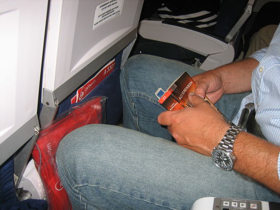 Ganz schön eng im Air Berlin Flieger...