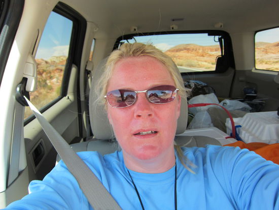 Und so sieht man nach einer Wanderung bei 45 Grad Hitze aus...