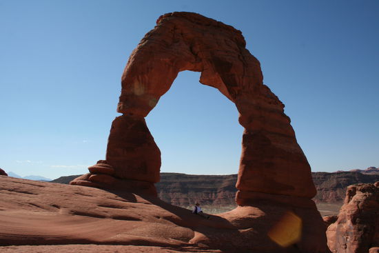 Der kleine Punkt da unter dem Arch ist Thomas...