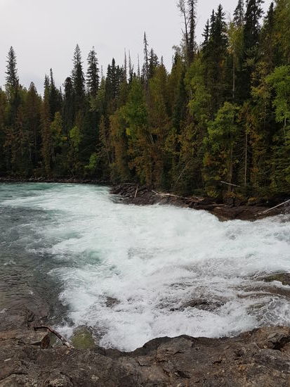 Hier sprangen die Lachse hoch. Für's Foto waren sie leider zu schnell....