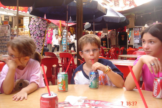Abendessen dann in China-Town. Und das alles (Birdpark, Japanes-Gardens und Chinatown) alles an einem Tag. Da wunderts dann wenig, wenn beim Abendessen mal eine Dose ganz magisch ihren Inhalt über den Tisch leert usw.