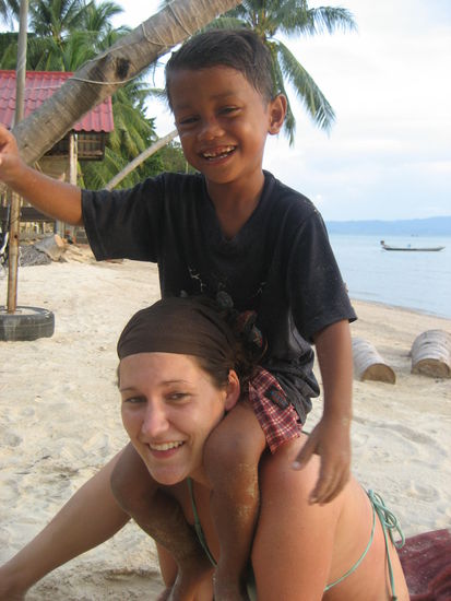 Sarah fungierte als Klettergeruest