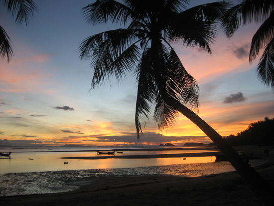 Sonnenuntergang am vierten Abend