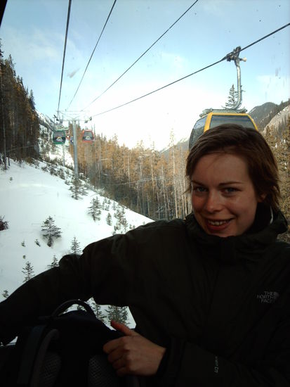 Fahrt zur Basisstation mit der Gondel.