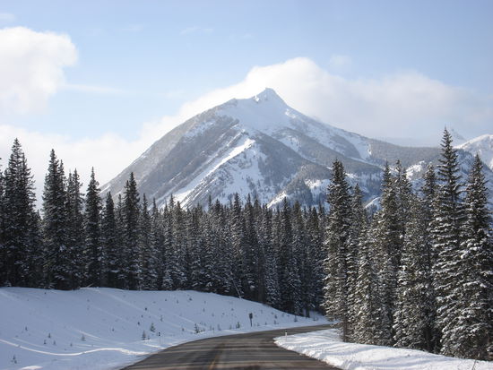 Beautiful scenery on the streets in Kananaskis Country.