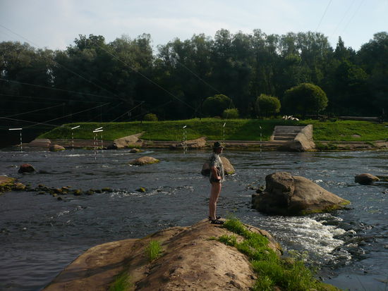Die künstlich angelegte Slalomstrecke in Valmiera