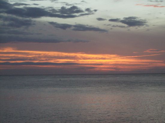 Sonnenuntergang bei der Rückfahrt nach Buenos Aires