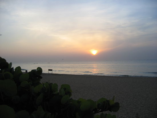 Der allmorgendliche Sonnenaufgang von der Huette aus