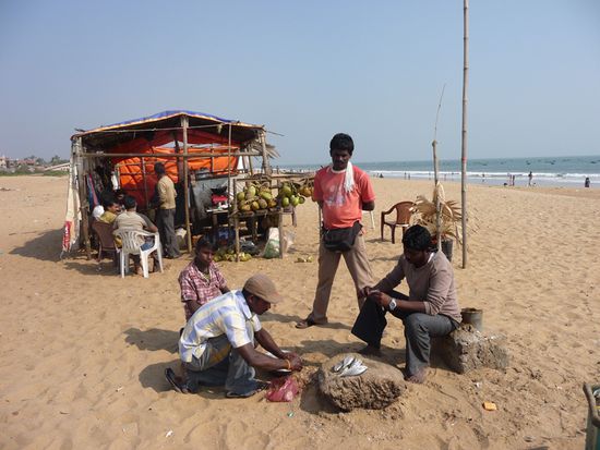 Fische und Krebse wurden geputzt und zerlegt.