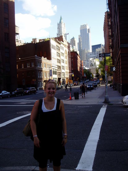 ich in Tribeca,ein Stadtteil in Manhattan noerdlich des Financial Districts(sehr schoen und ruhig!)