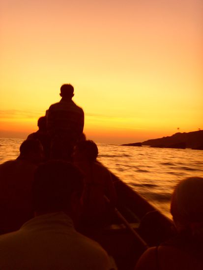 Die Fahrt zurueck, in den Sonnenuntergang hinein - perfekt!