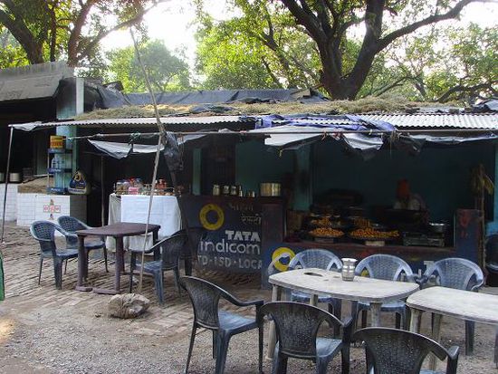 Auch "typisch indisch". Ein Daba an bzw in der Strasse. Hier kostet ein Thali (traditionelles Gericht mit Reis, Dhal, Curry, Chapatti) meist nicht mehr als 25 Rupees (50 cent) - free refill inklusive!