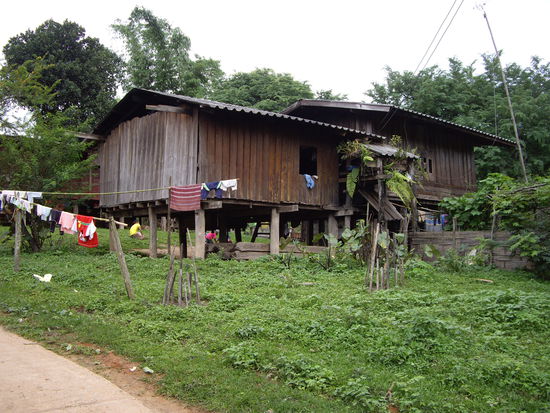 2 Tage war ich im Dschungel unterwegs...die Leute wohnen dort in kleinen Doerfern u solchen Huetten