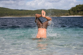 Steffen beim Handstand
