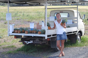 frische Ananas..mhhh (uebrigens 50 Dollarcent das Stueck)