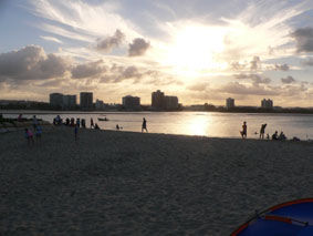 Sonnenuntergang in Maroochydore am Meer