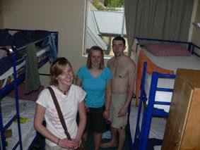 unser geräumiges Zimmer im Hostel