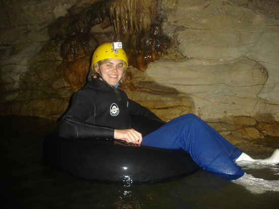 Moni, gluecklich, beim Rafting!