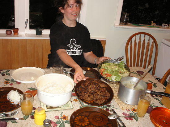 Unser letzter Abend allein auf Shekinah - noch einmal lecker Essen!