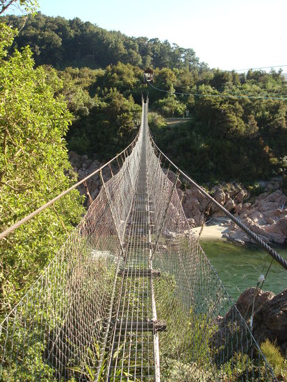 Hier gibts die laengste Haengeseilbruecke Neuseelands