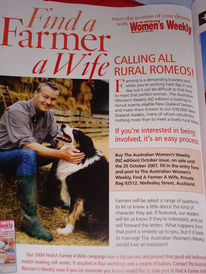 Im Hostel in Dargaville vertrieben wir uns den abend mit ein paar Klatschzeitschriften und was finden wir da?:"Bauer sucht Frau" gibts auch in Neuseeland...wohl ein weltweites Problem die Landwirteneinsamkeit...