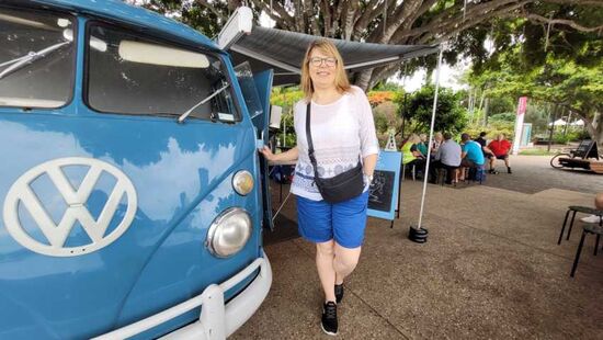 Lecker Frühstücks-Kaffee am Brisbane River