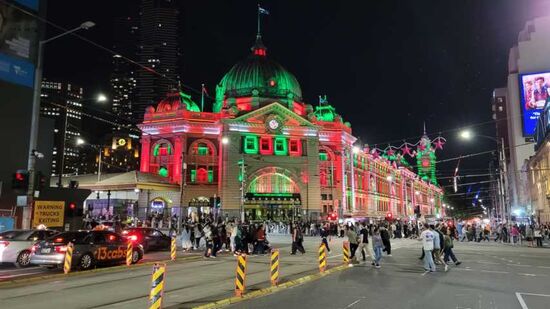Abends sah Melbourne zu Weihnachten schon toll aus.