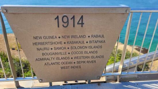 Erinnerung an eroberte Deutsche Kolonien und Kämpfe im ersten Weltkrieg