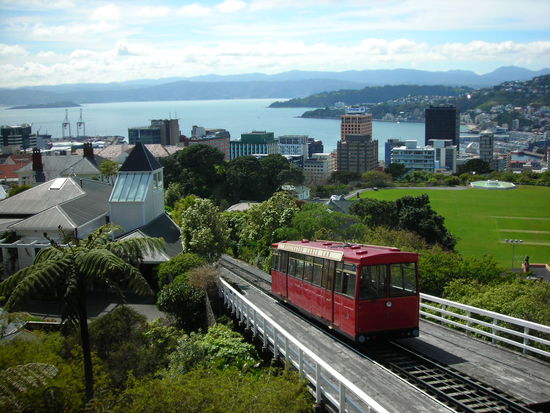 Cable Car in Wellington zum Botanischen Garten.