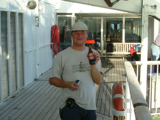 Auf der Fähre nach Picton Suedinsel mit Proviant.