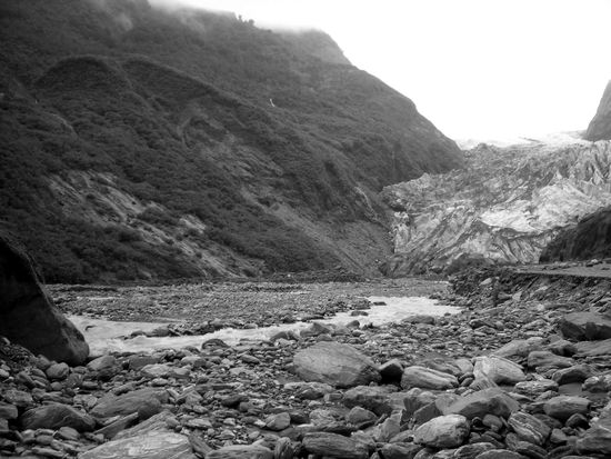 Ganz in schwarz weiss Franz Josef Gletscher