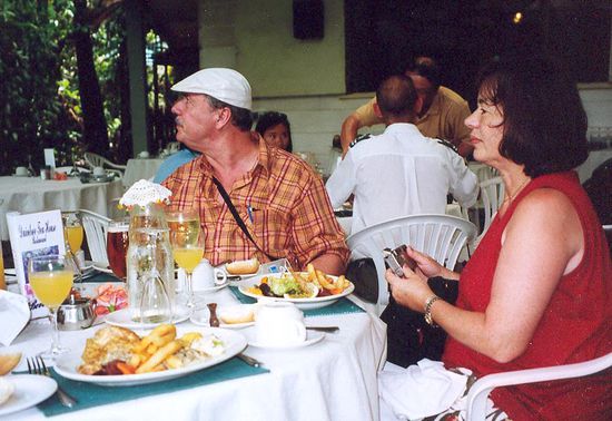 Dinner im Dschungel. Es gab Baramundi. Lecker! 