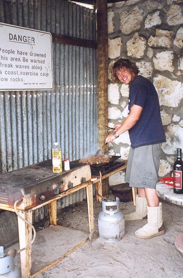 Unser Guide beim Kaenguruh kochen!