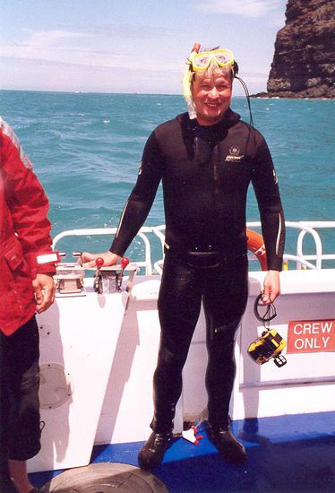 Volle Ausrüstung und dann die Wellen! 