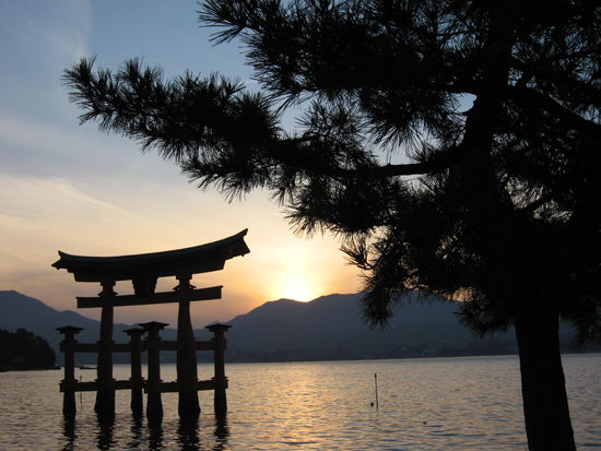 Tori Schrein auf der Insel Miyajima
beim Sonnenuntergang!