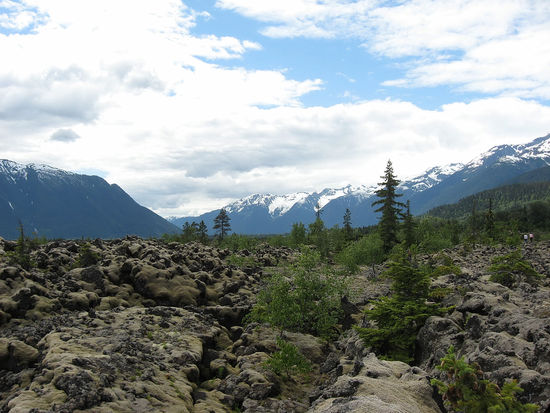 Nisga'a Memorial Lava Bed Park. Ein riesiges Lavafeld das zwei Indianerdörfer begrub.