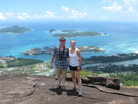 Im Hintergurnd der Sainte Anne Marine National Park