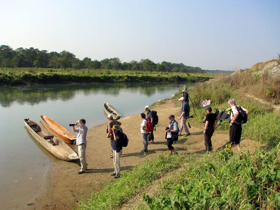 Über diesen Fluß mussten wir um in den Nationalpark zu kommen