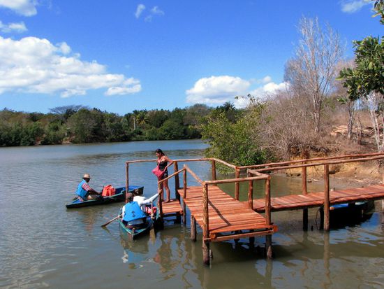 Bootsanlger in der Guanaroca Lagoon