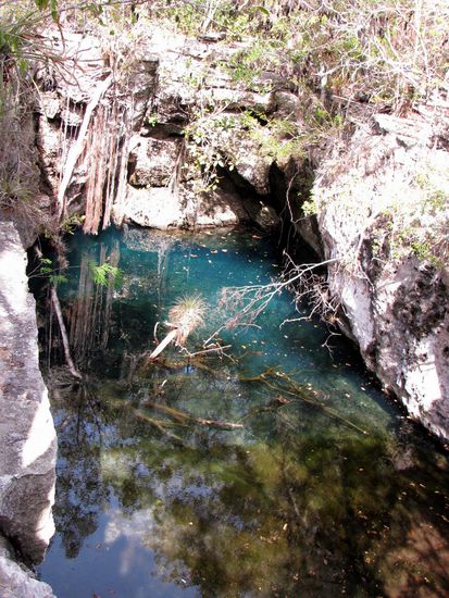 Karstloch mit Krokodil