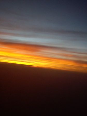 Sonnenuntergang vom Flugzeug